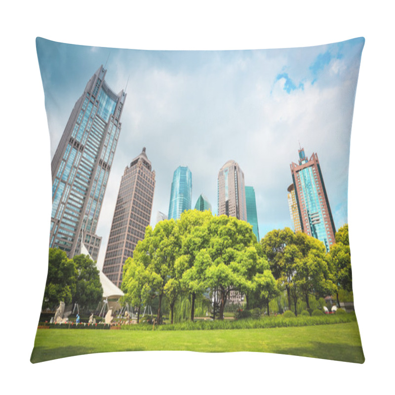 Personality  City Greenbelt With Modern Buildings Pillow Covers