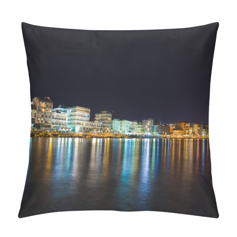 Personality  City Loutraki In Greece At Night Pillow Covers