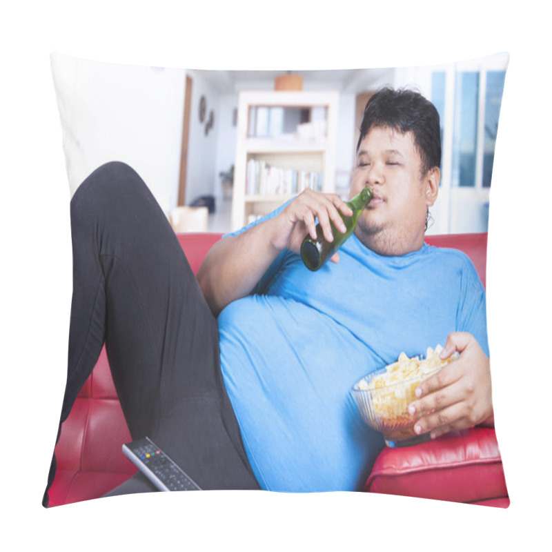 Personality  Lazy Fat Man At Home Pillow Covers