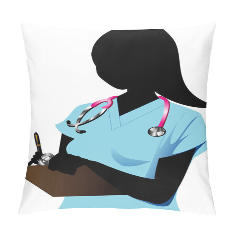 Personality  Raster Version Of Woman Doctor (Nurse) Pillow Covers