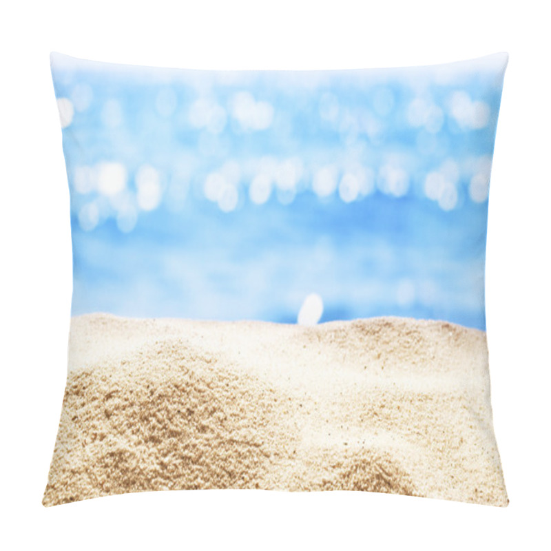 Personality  Sand With Blurred Sea Background. Pillow Covers