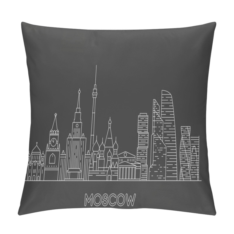 Personality  Moscow Skyline, Russia. Line Art Style Pillow Covers