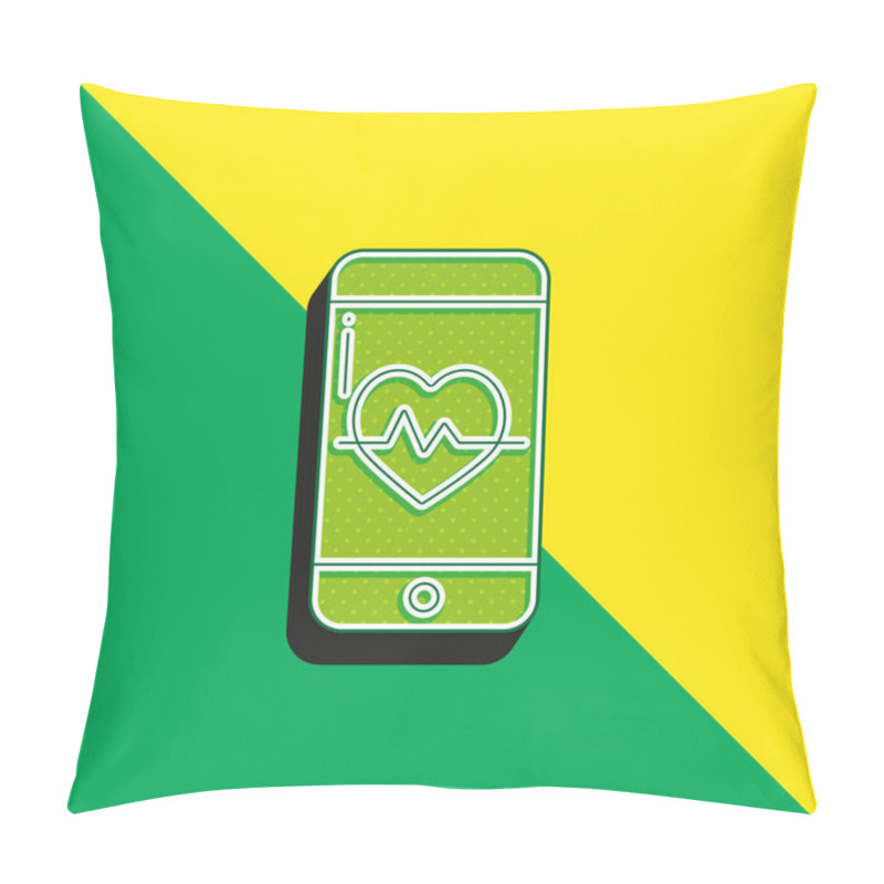 Personality  App Green And Yellow Modern 3d Vector Icon Logo Pillow Covers