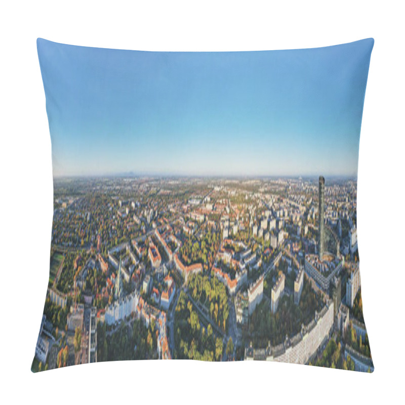 Personality  Wroclaw City Panorama. Aerial View Of Modern European City With Residential Districts And Street At Summer Morning Pillow Covers