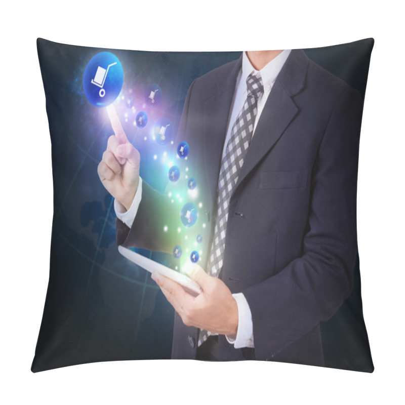 Personality  Businessman Pressing Delivery Button Pillow Covers