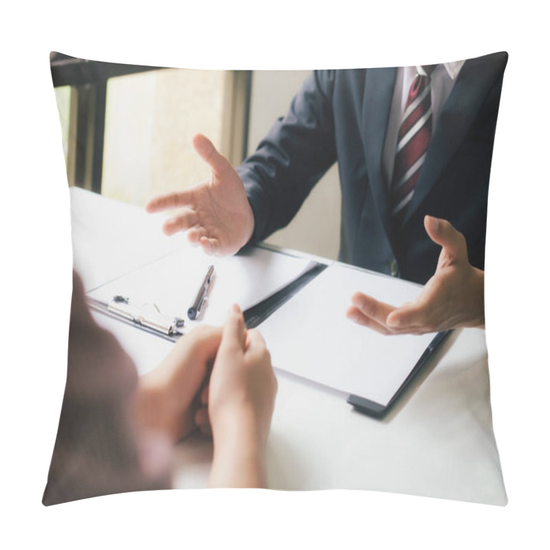 Personality  Lawyer Are Providing Legal Advice To Clients. Justice And Lawyer Concept Pillow Covers