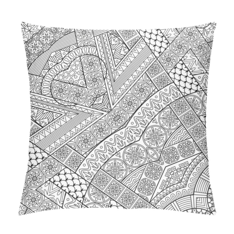 Personality  Vector Ethnic Hand Drawn Line Art Background Pillow Covers