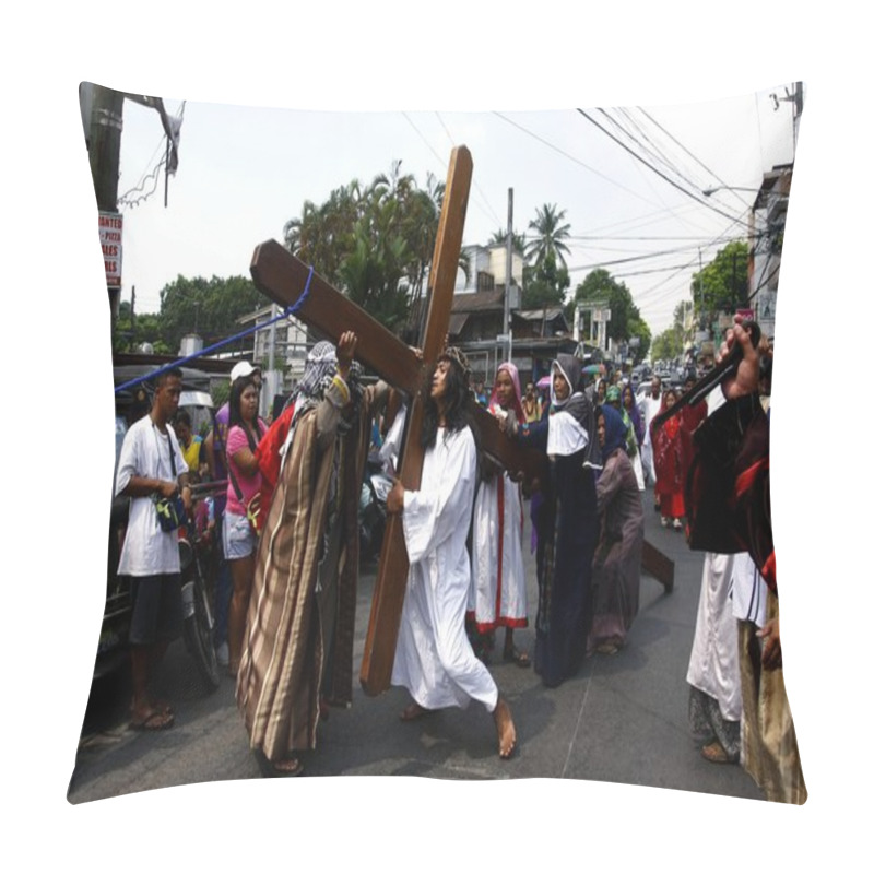 Personality  Reenactment Of The Passion Of Christ Pillow Covers