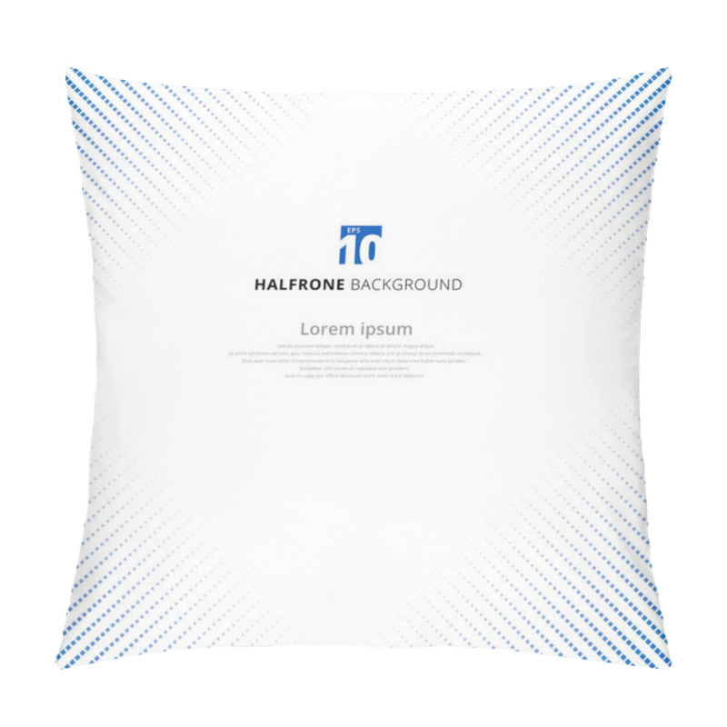 Personality  Abstract Modern Blue Square Pattern Texture Halftone On White Ba Pillow Covers