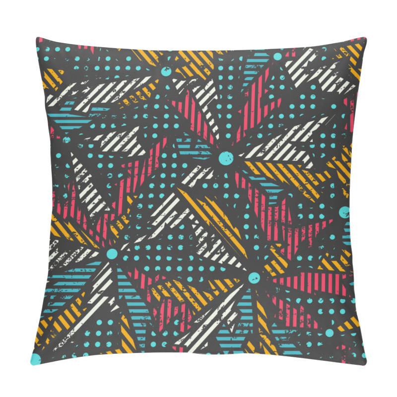 Personality  Grunge Mosaic Seamless Pattern Pillow Covers