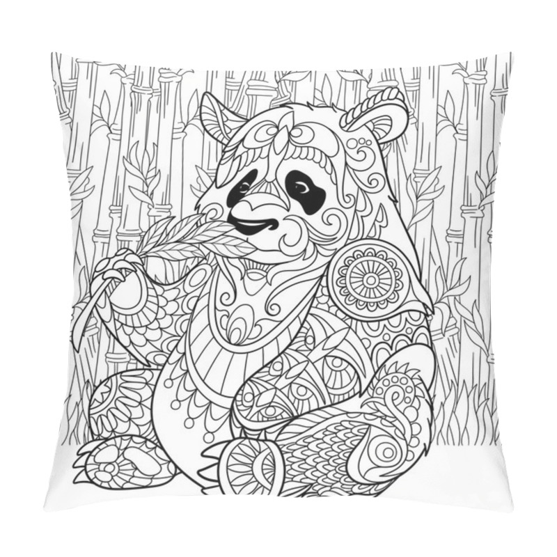 Personality  Zentangle Stylized Panda Pillow Covers