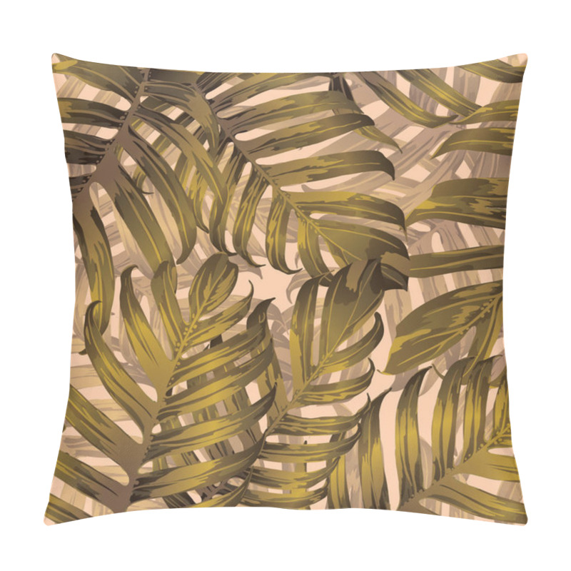 Personality  Palm Monstera Seamless Pattern. Pillow Covers