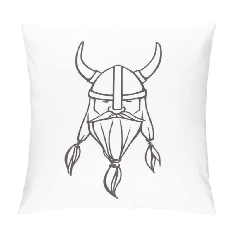 Personality  Hand Drawn Viking Portrait Pillow Covers