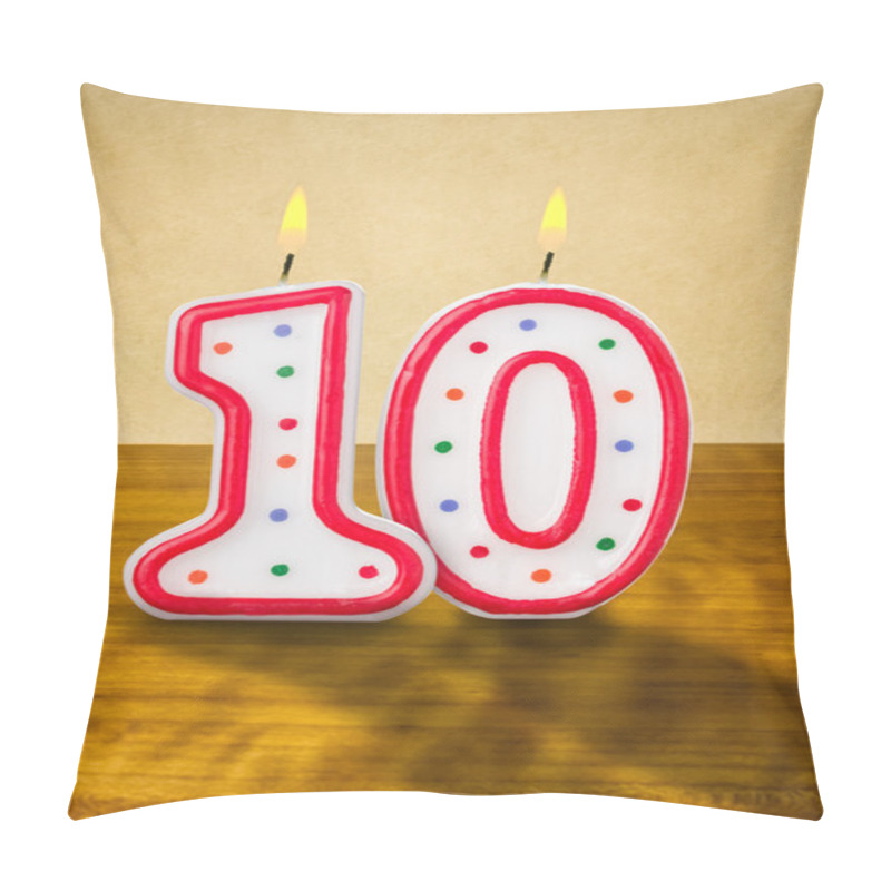 Personality  Burning Birthday Candles Number 10 Pillow Covers