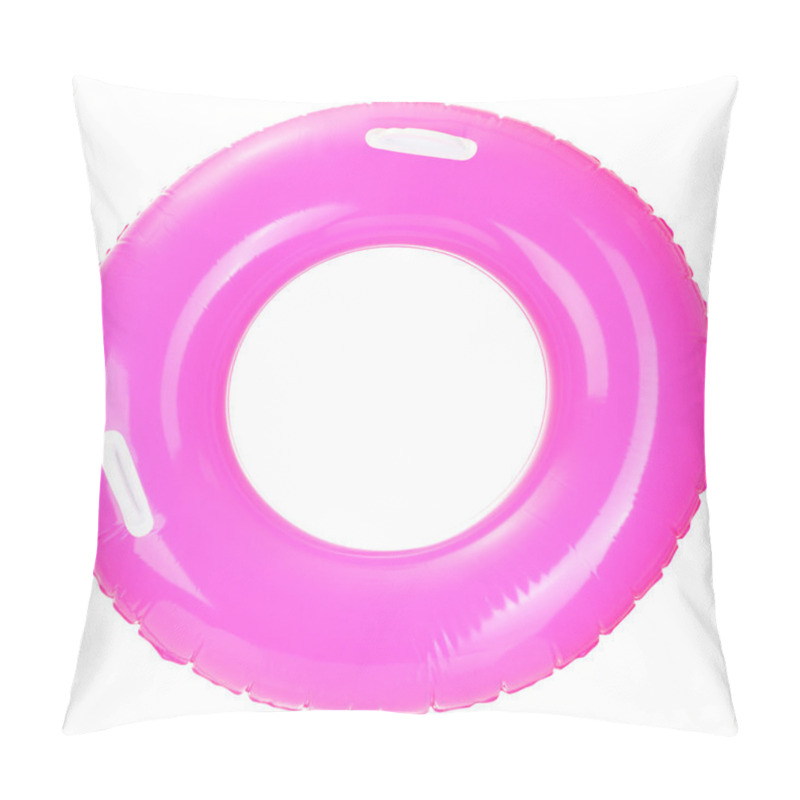 Personality  Pink Life Ring Isolated On White Pillow Covers