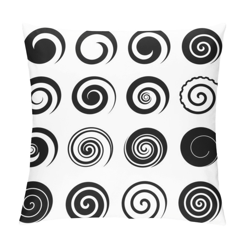 Personality  Set Of Simple Spirals, Isolated Vector Graphic Pillow Covers