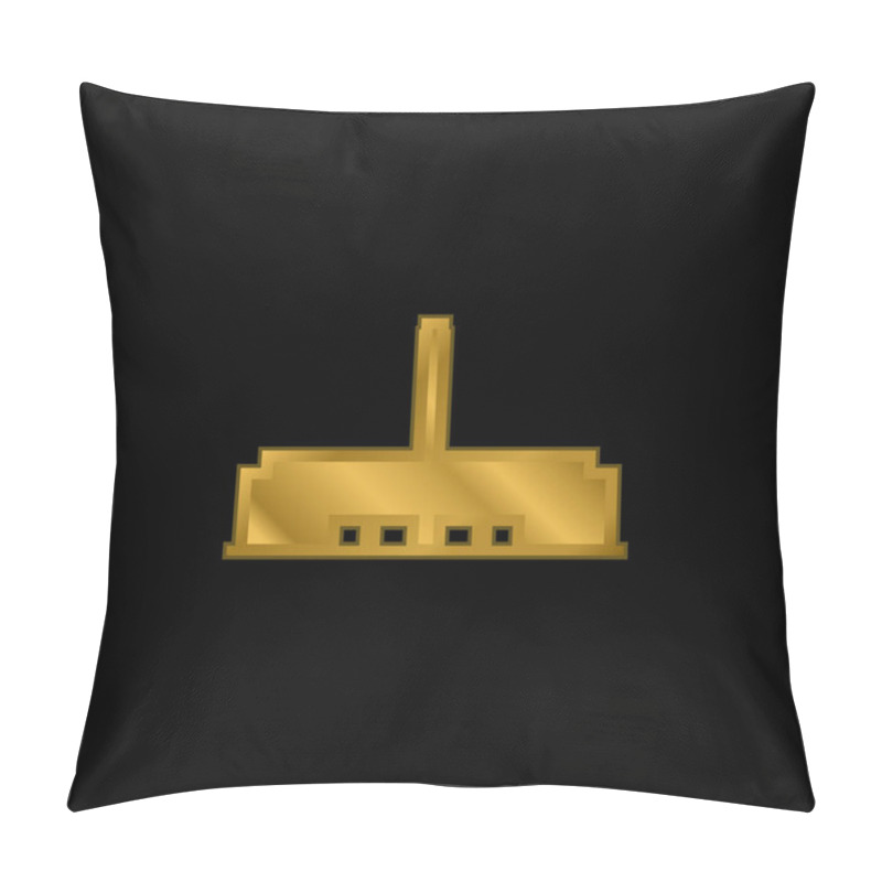 Personality  Art Gold Plated Metalic Icon Or Logo Vector Pillow Covers