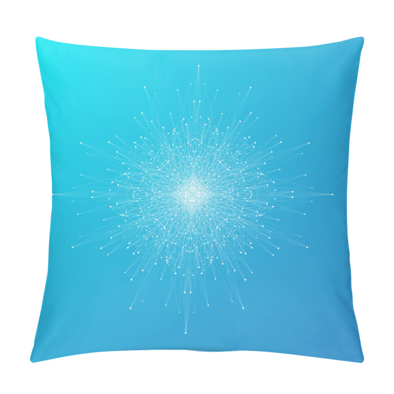 Personality  Geometric Abstract Form With Connected Line And Dots. Graphic Background For Your Design. Vector Illustration Pillow Covers