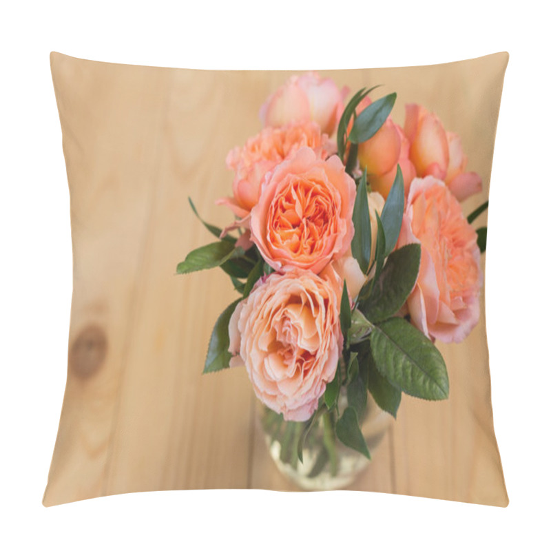 Personality  Peach Bouquet Of David Austin Roses Pillow Covers