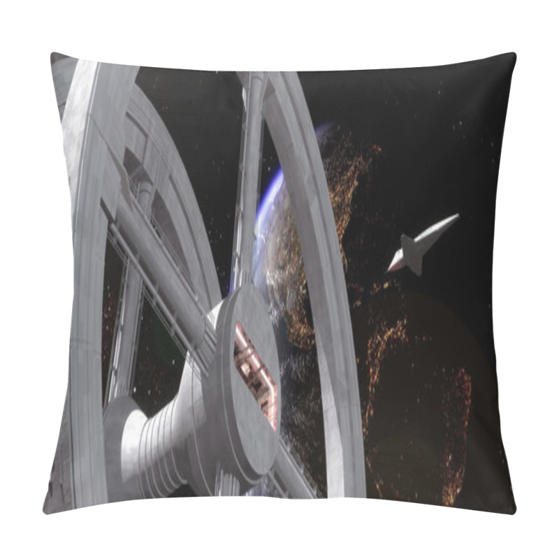 Personality  Space Station And Shuttle Pillow Covers