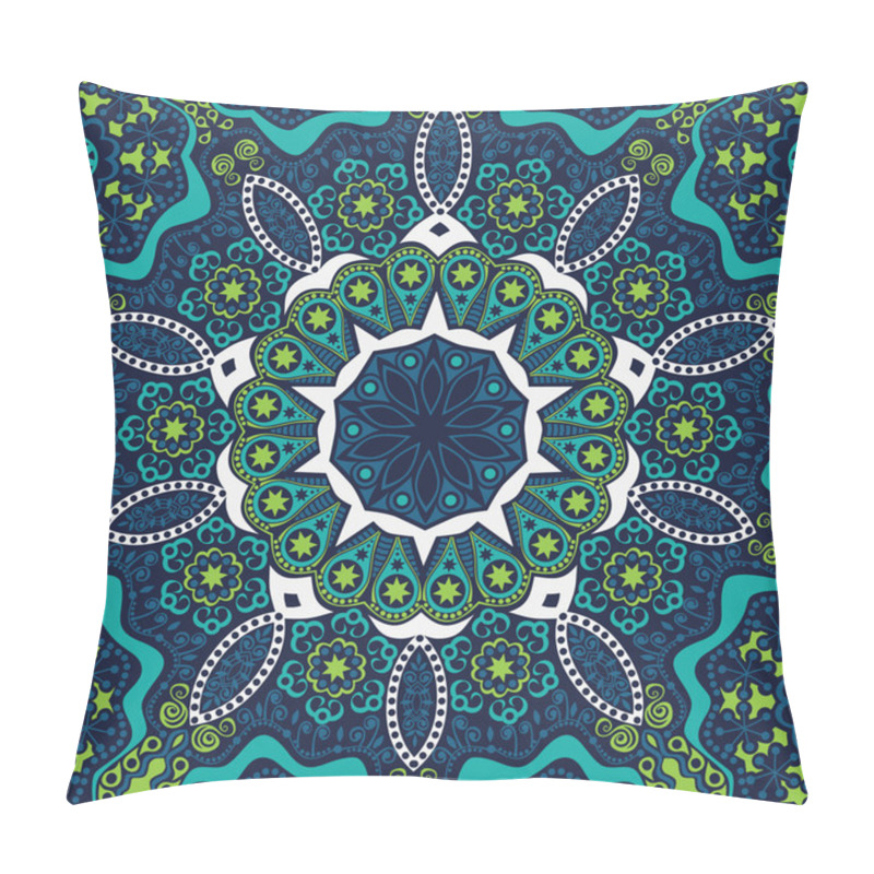 Personality  Ornamental Round Lace Pattern, Circle Background With Many Detai Pillow Covers