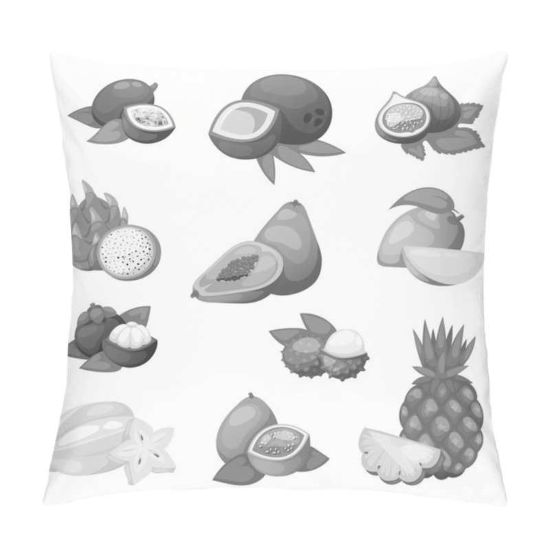 Personality  Tropical Fruits Vector Set. Pillow Covers