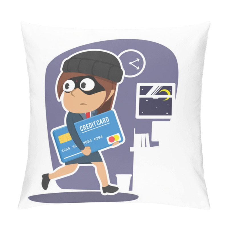 Personality  Indian Businesswoman Stealing Credit Card Pillow Covers