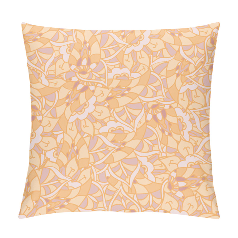 Personality  Vector Doodle Hand Drawn Seamless Pattern. Endless Texture With Abstract Flowers. Pale Orange Backdrop. Summer Or Spring Template. For Wallpaper,web Page Background,fabric, Wrapping. Floral Elements. Pillow Covers