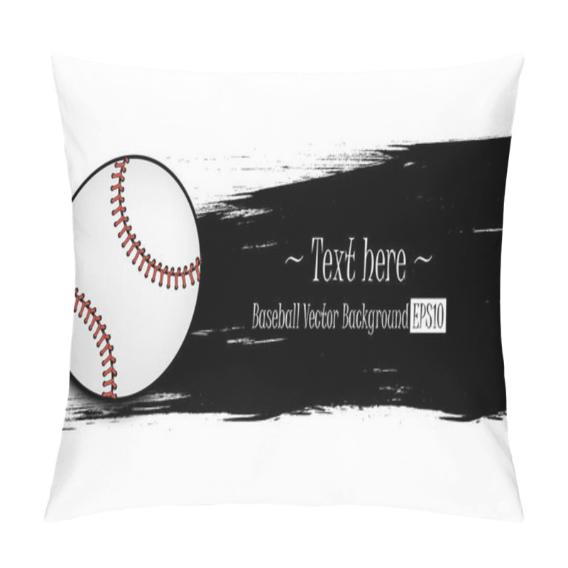 Personality  Hand Drawn Grunge Banners With Baseball Ball Pillow Covers