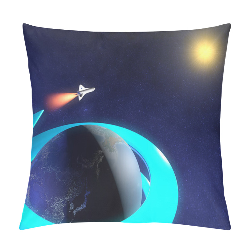 Personality  Rocket Around Earth Pillow Covers