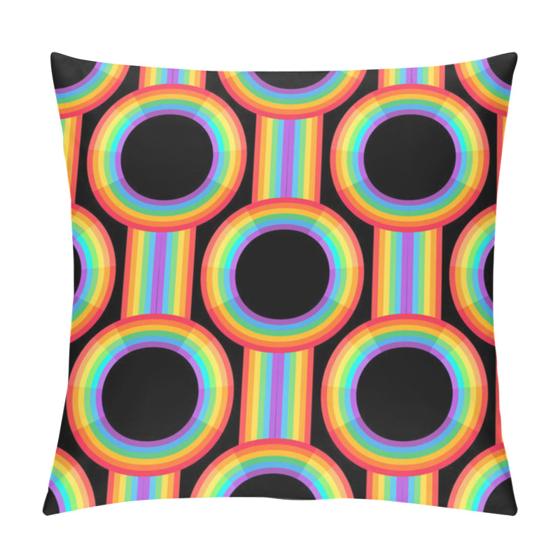 Personality  Rainbow Background.  Retro Seamless Pattern The 50s And 60s Inspired. Seamless Abstract Vintage Backdrop In Sixties Style. Vector Illustration Pillow Covers