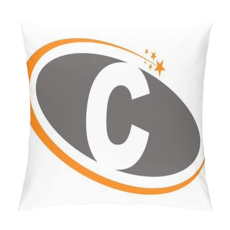 Personality  Swoosh Star Letter C Pillow Covers