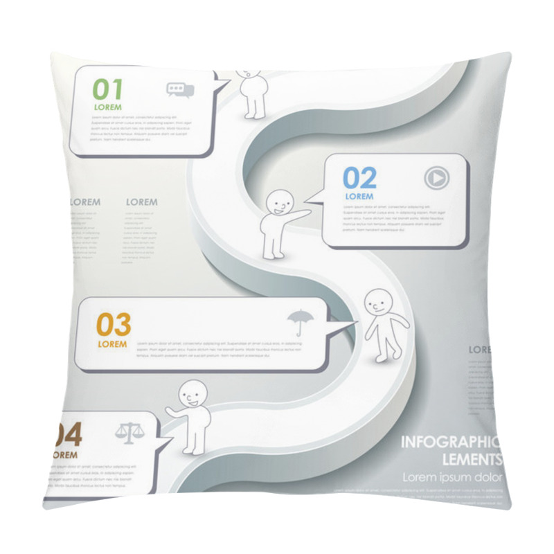 Personality  Abstract Flow Chart Infographics Pillow Covers