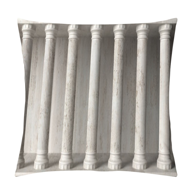 Personality  Classical Building Facade, Stone Marble Columns. 3d Illustration Pillow Covers