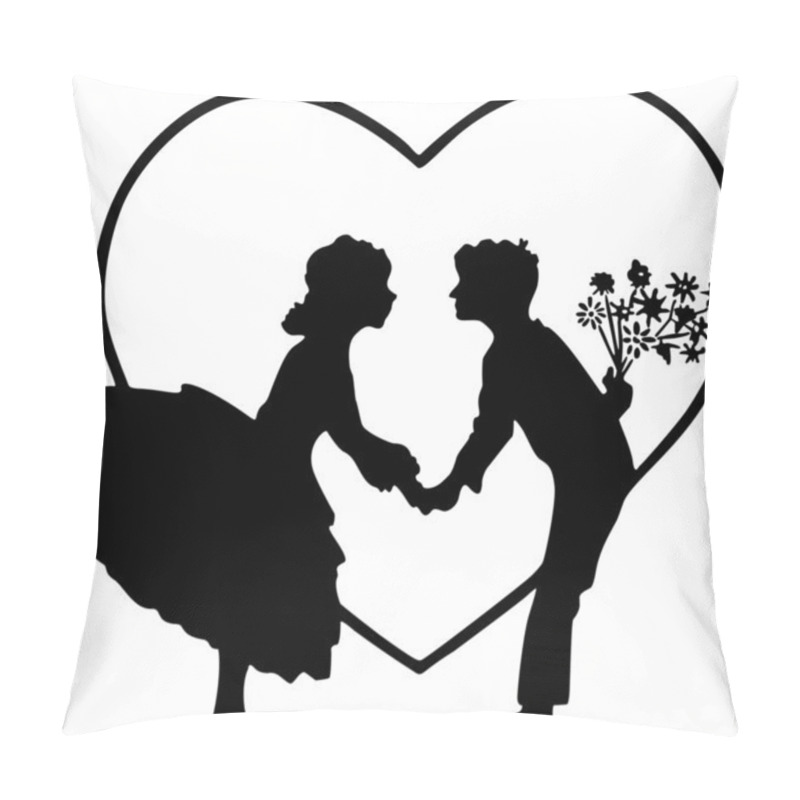 Personality  Lovers In Heart Silhouette Pillow Covers