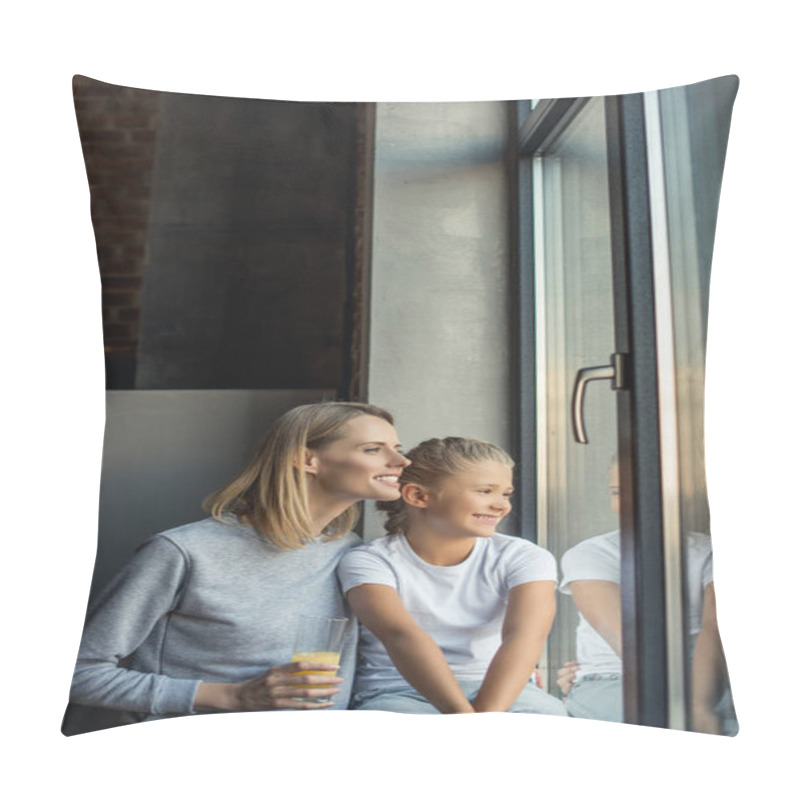 Personality  Family Looking Out Window Pillow Covers