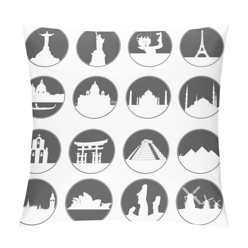 Personality  Gray Button Famous Places Pillow Covers