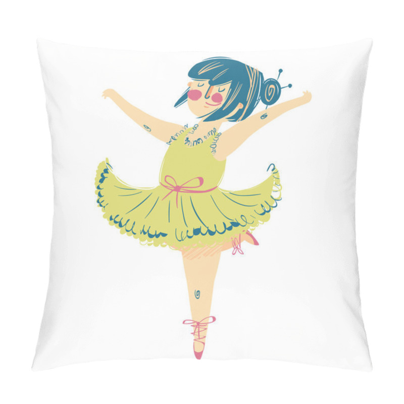 Personality  Cute Little Ballerina In Beautiful Dress Pillow Covers