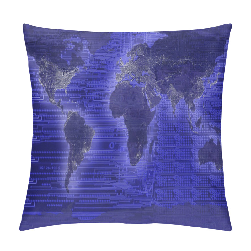 Personality  Electric World Concept - World Map Pillow Covers