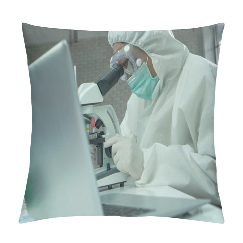 Personality  Researchers Are Inventing And Testing Antiretroviral Drugs. In A Safe High Level Laboratory. After That, The Virus Was Examined By A Microscope. Pillow Covers