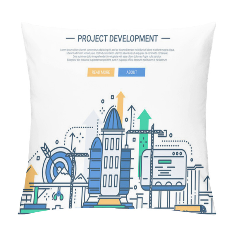 Personality  Project Development - Line Design Website Banner Pillow Covers