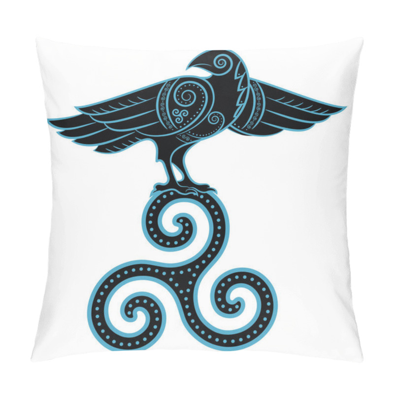 Personality  Raven Hand-drawn In Celtic Style Pillow Covers