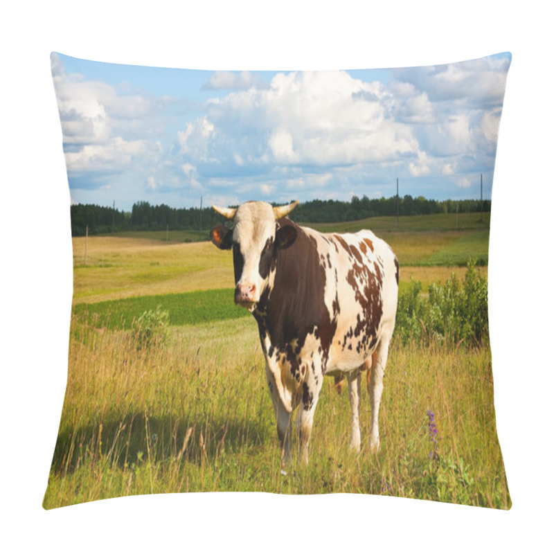 Personality  Bull On Meadow Pillow Covers