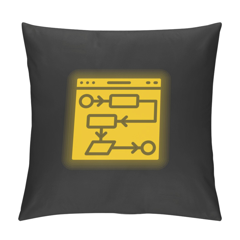 Personality  Algorithm Yellow Glowing Neon Icon Pillow Covers