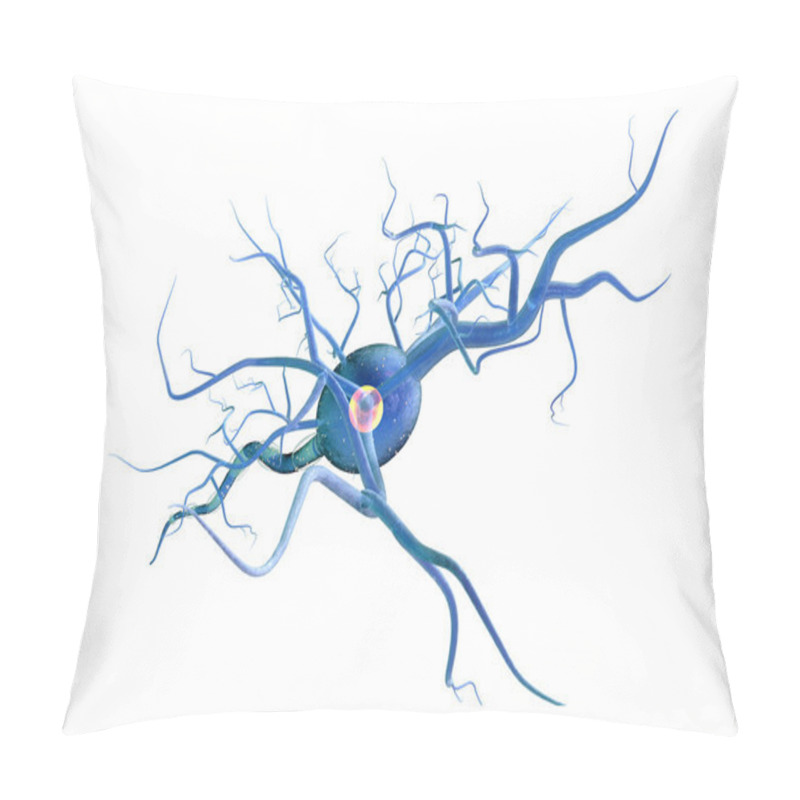 Personality  High Quality 3d Render Of Nerve Cell Isolated On White Background Pillow Covers