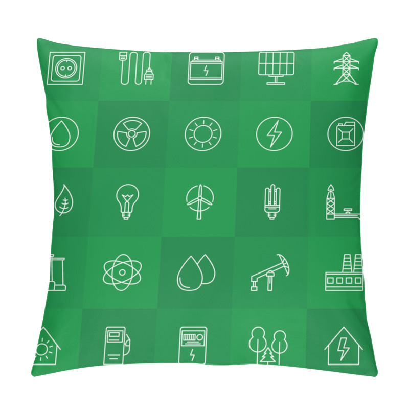 Personality  Energy And Power Linear Icons Pillow Covers