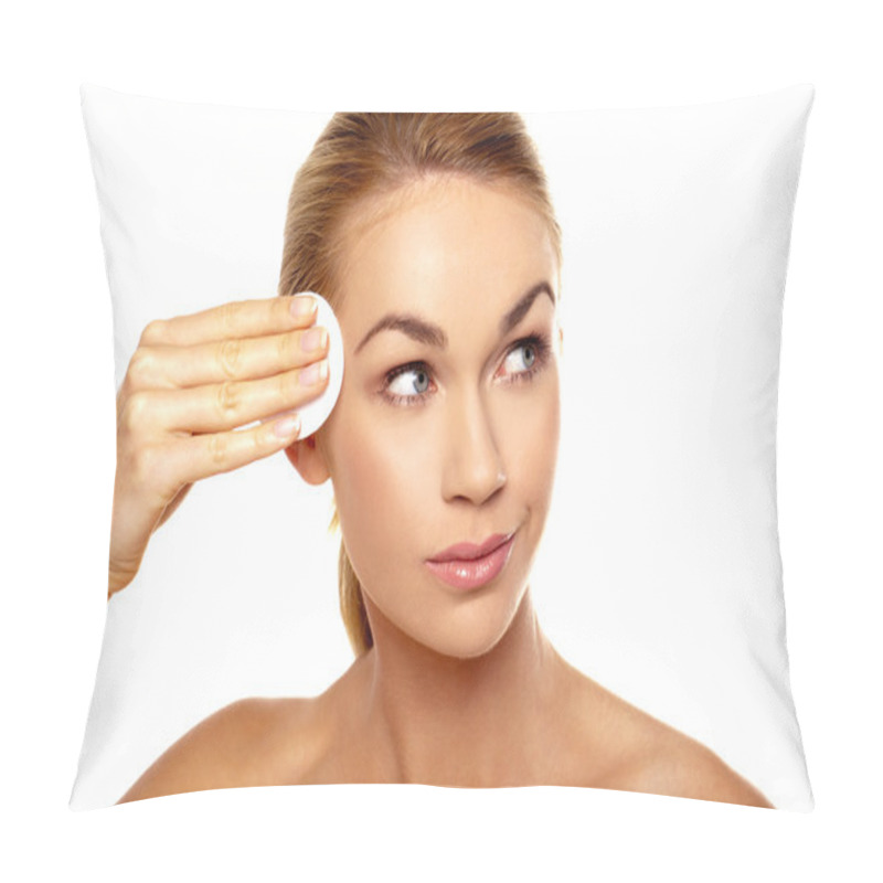 Personality  Beautiful Woman Cleansing Her Temple Pillow Covers