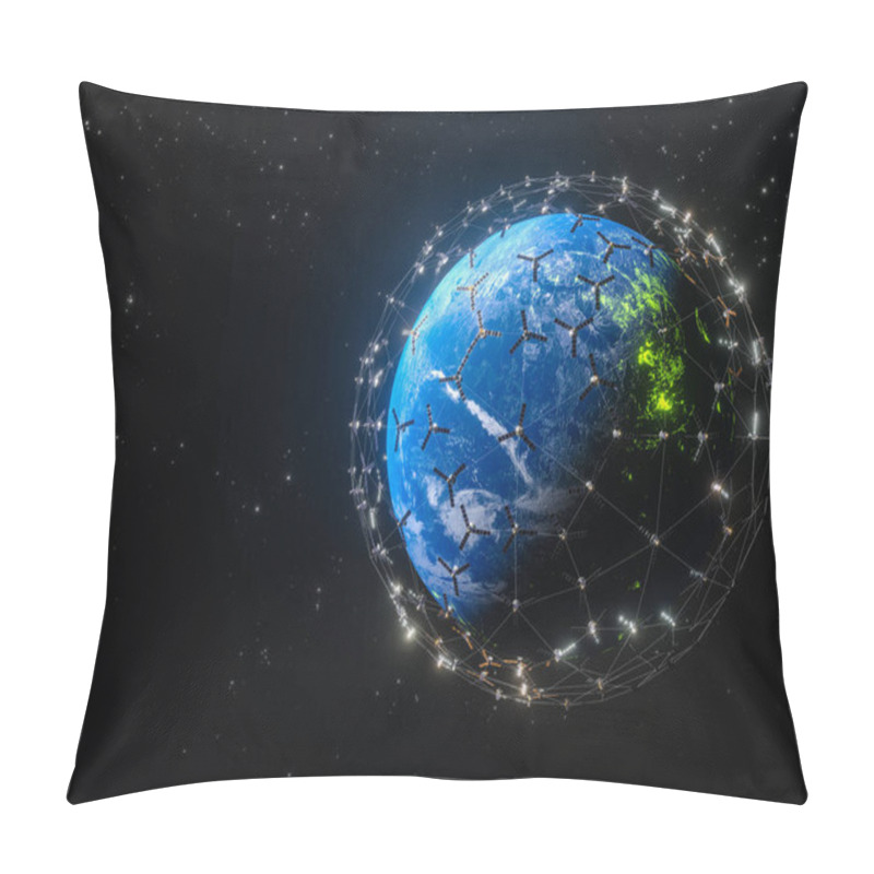 Personality  A 3D Rendering Of Planet Earth - A Low Latency, Broadband Internet System To Meet The Needs Of Consumers Across The Globe Pillow Covers