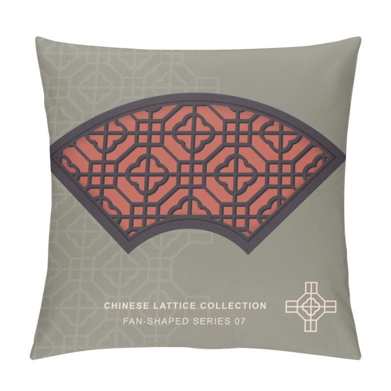 Personality  Chinese Window Tracery Lattice Fan Shaped Frame Series 07 Cross Square Pillow Covers