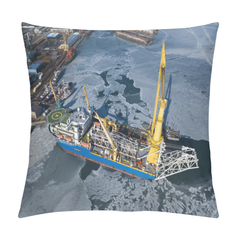 Personality  Nakhodka, Russia - February 06, 2020: Academic Chersky Standing In The Port At The Pier. Pillow Covers